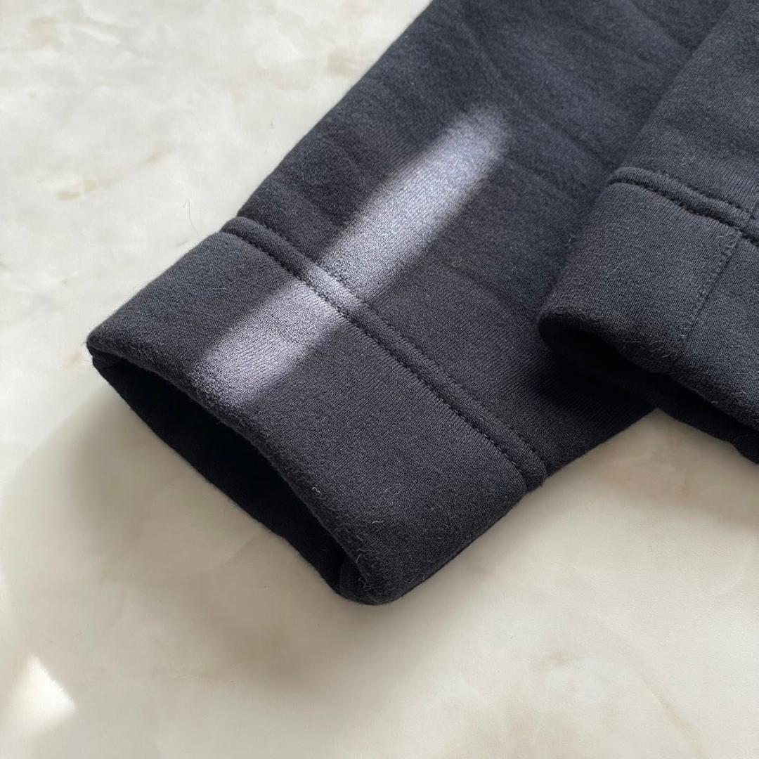 【新品同様】HERMES ハーフジップパーカー ブラック Lサイズ　セリエボタン