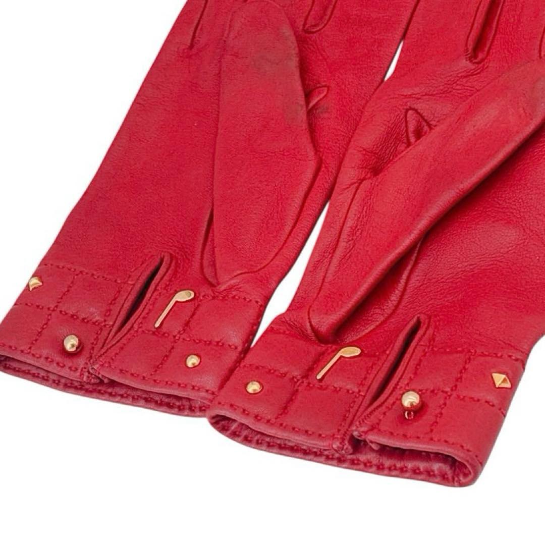 希少エルメス/レザーグローブ/手袋/セリエ メドール/ゴールド金具/7.5