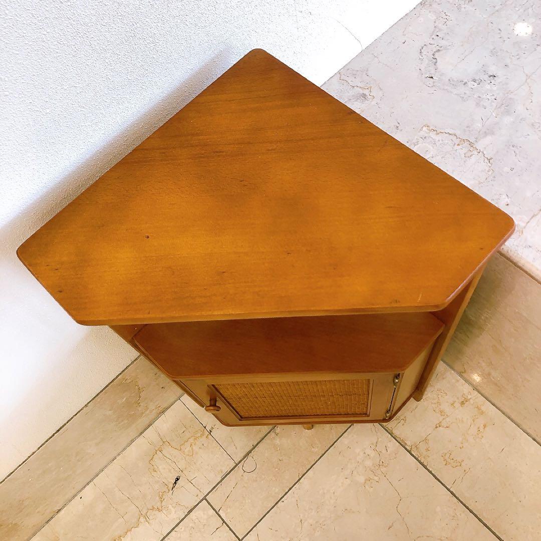 オールドカリモク コーナー台 花台 棚 電話台 ミッドセンチュリー ヴィンテージ