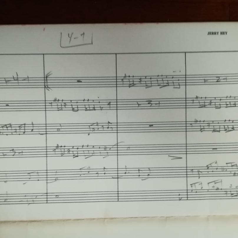 【希少】Jerry Hey ジェリー・ヘイ直筆スコア（松任谷由実）