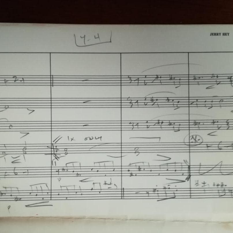 【希少】Jerry Hey ジェリー・ヘイ直筆スコア（松任谷由実）
