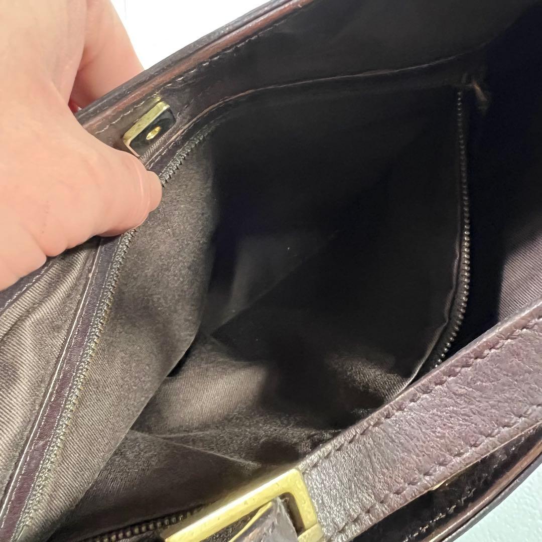 GUCCI グッチ ワンショルダーバッグ 三日月型　GG柄 レザー×キャンバス