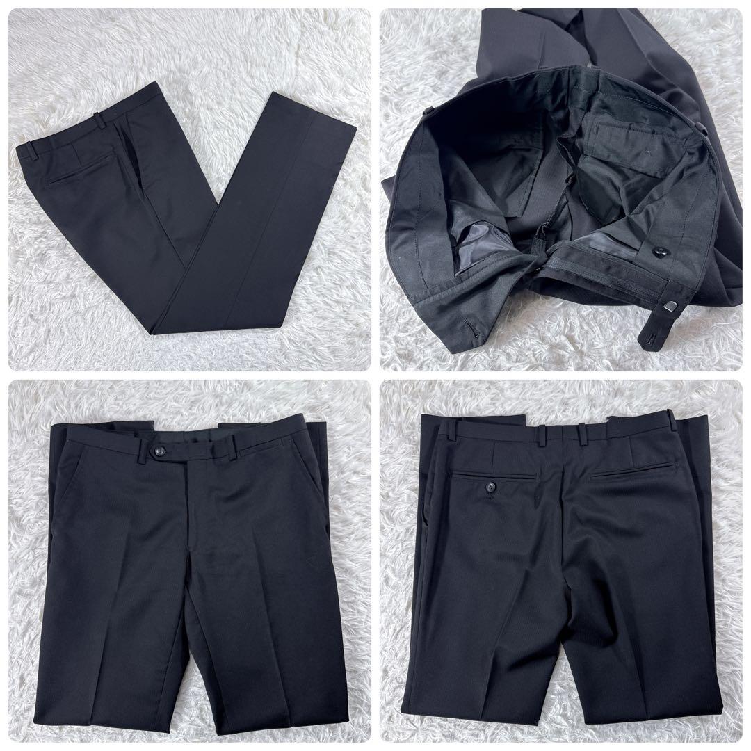 【美品】スーツセレクト スリーピーススーツ ブラック メンズ Y5 スリム