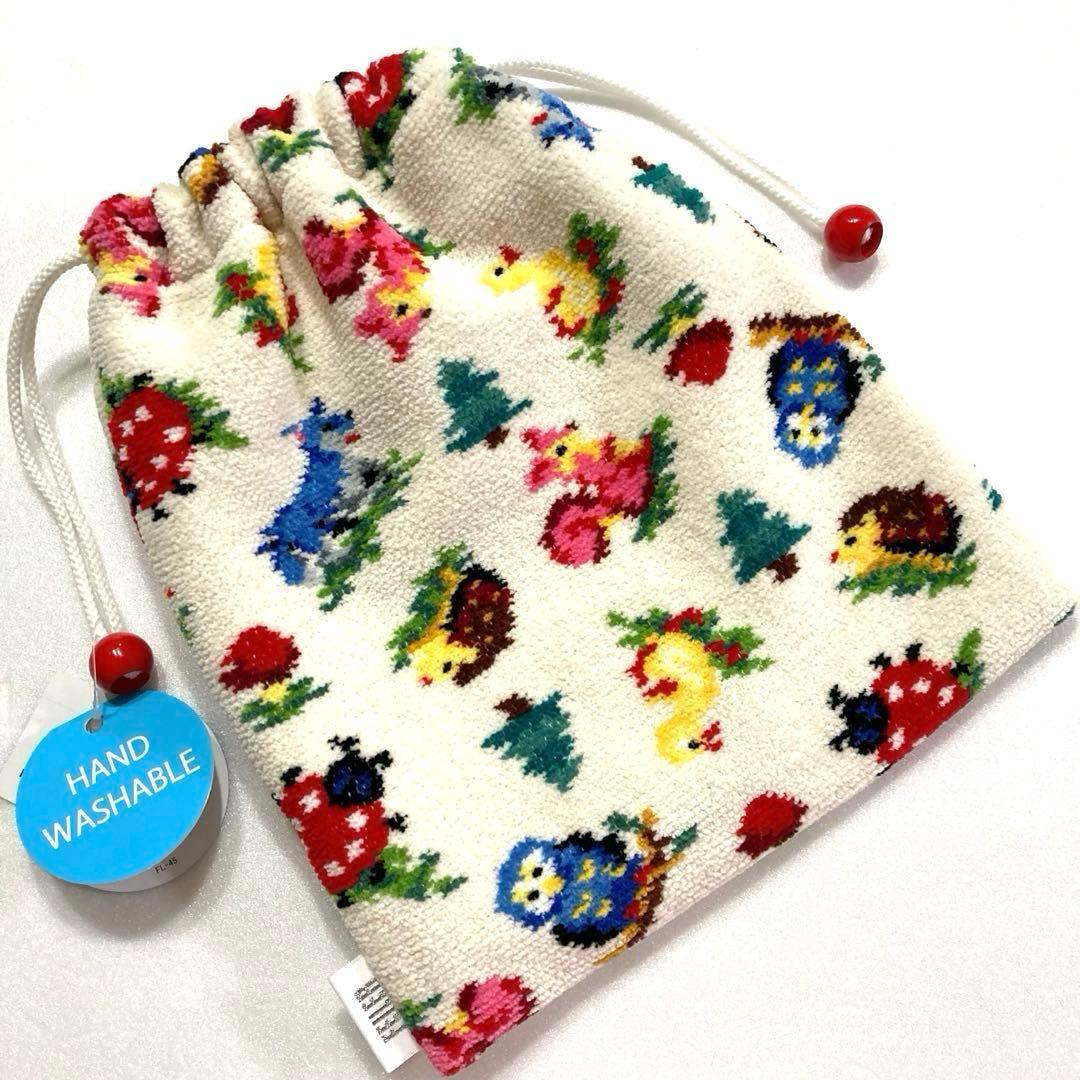 フェイラー ハイジフレンズフォレスト柄のタグ付巾着と 新品未使用のハンカチ