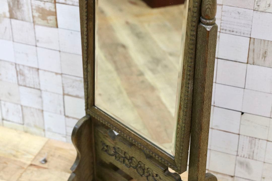 GMHH406○神戸家具 アンティーク スタンドミラー 姿見 全身鏡 ミラー