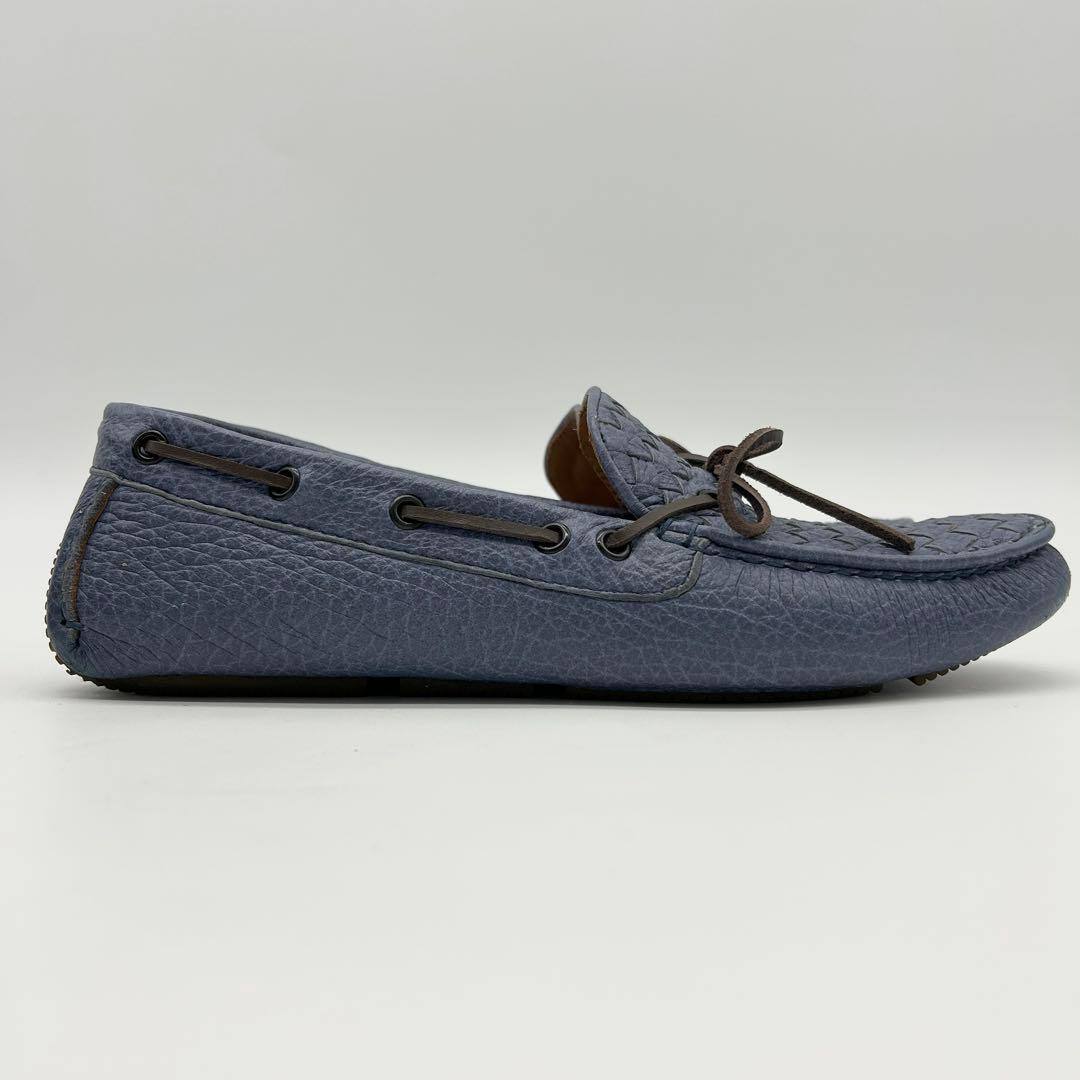 【美品】ボッテガ ヴェネタ モカシン 青 レザー イントレチャート 41.5