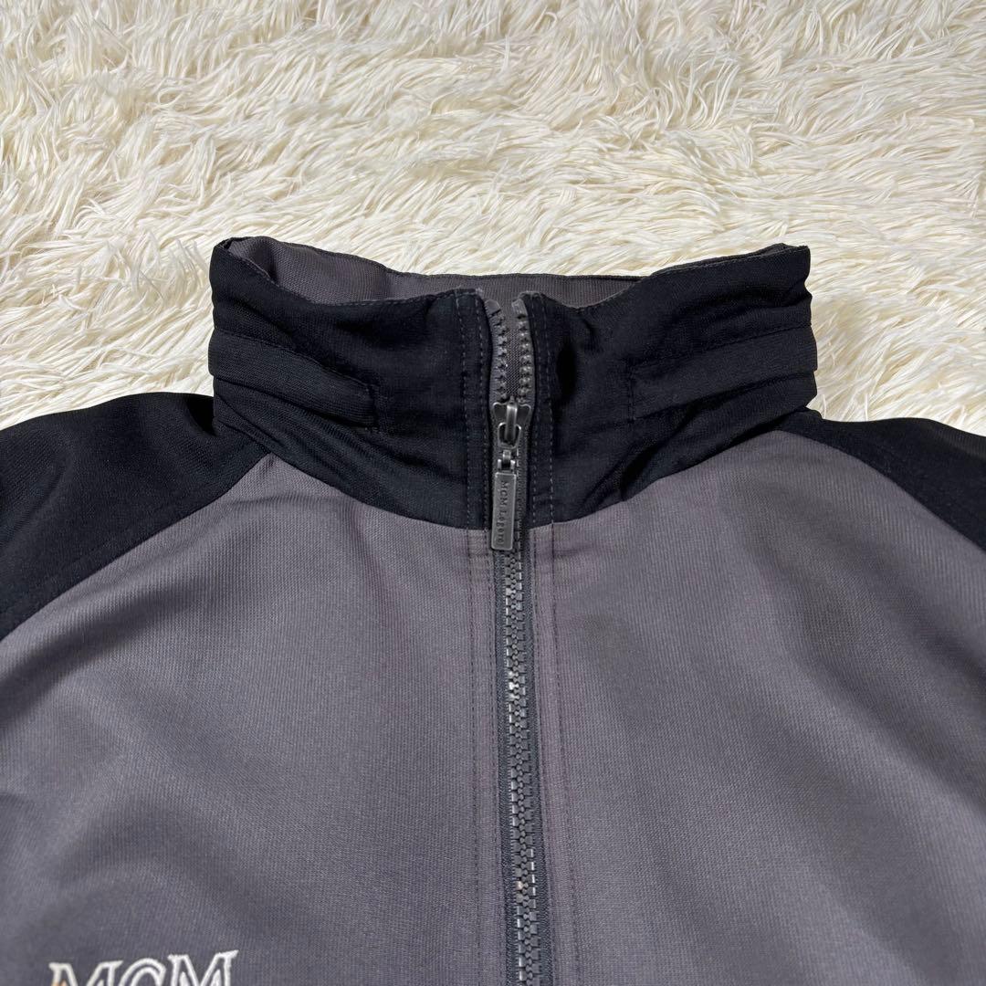 MCM ジャージ セットアップ ロゴ刺繍 フリース裏地 グレー M アーム刺繍