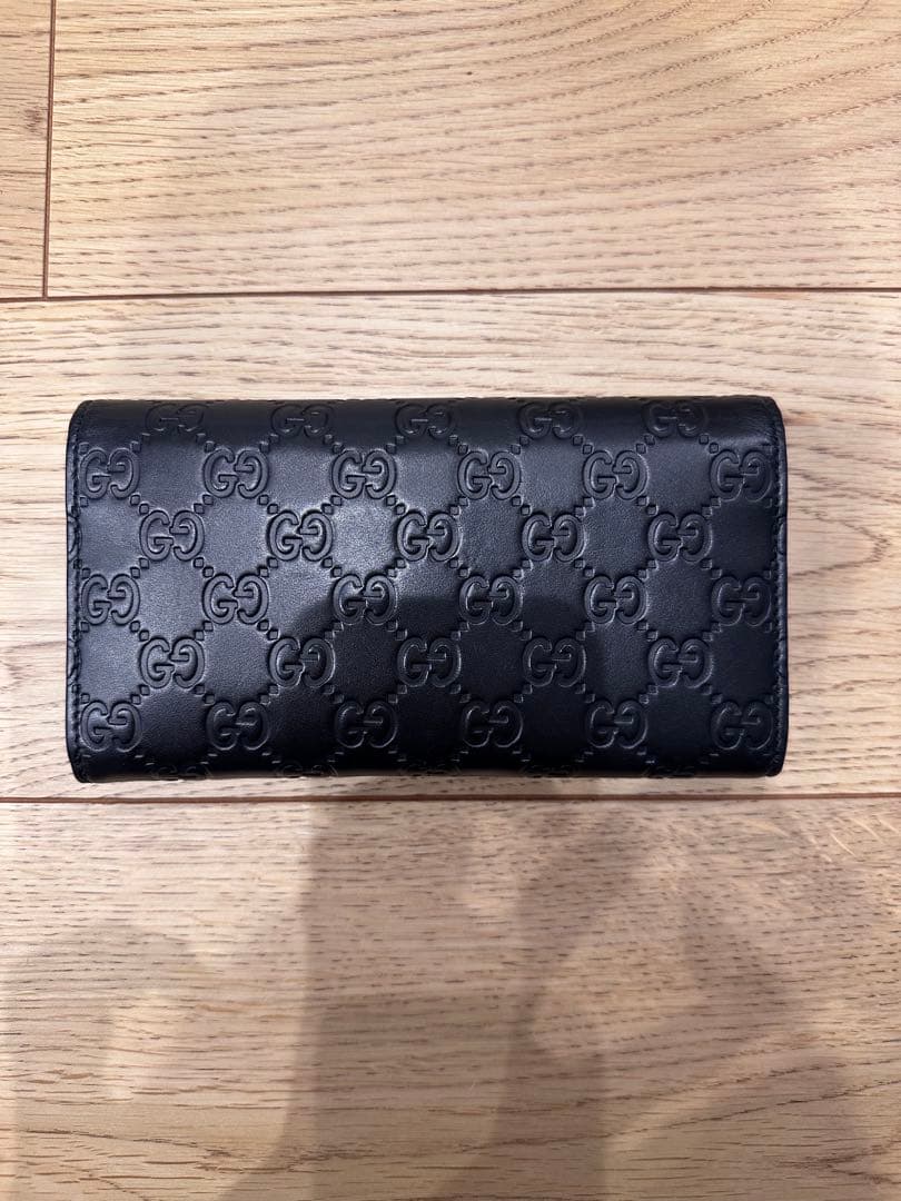 GUCCI グッチ ブラックレザー 長財布