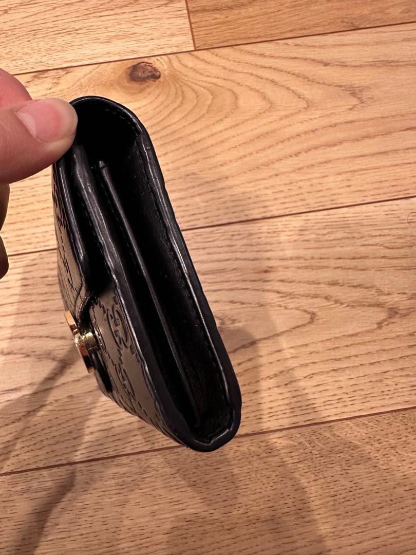 GUCCI グッチ ブラックレザー 長財布