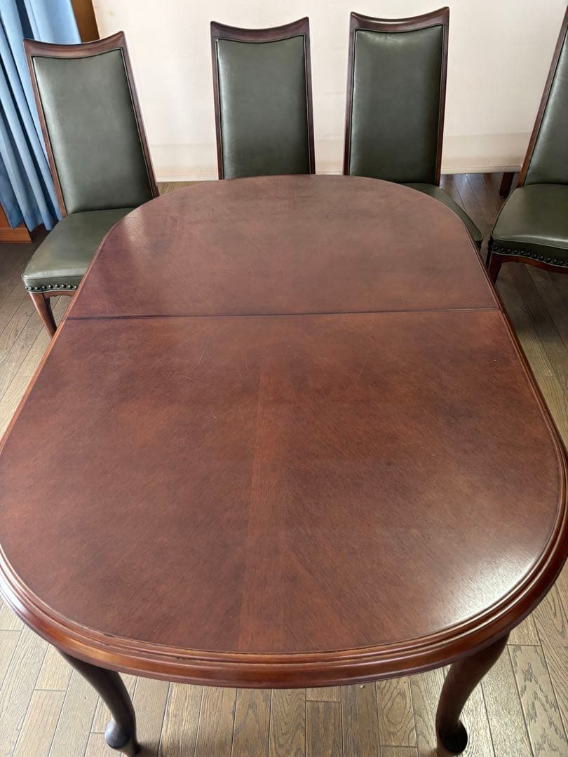 値下げセール　Marumi木工　アンティーク　ダイニングテーブルと椅子4脚セット