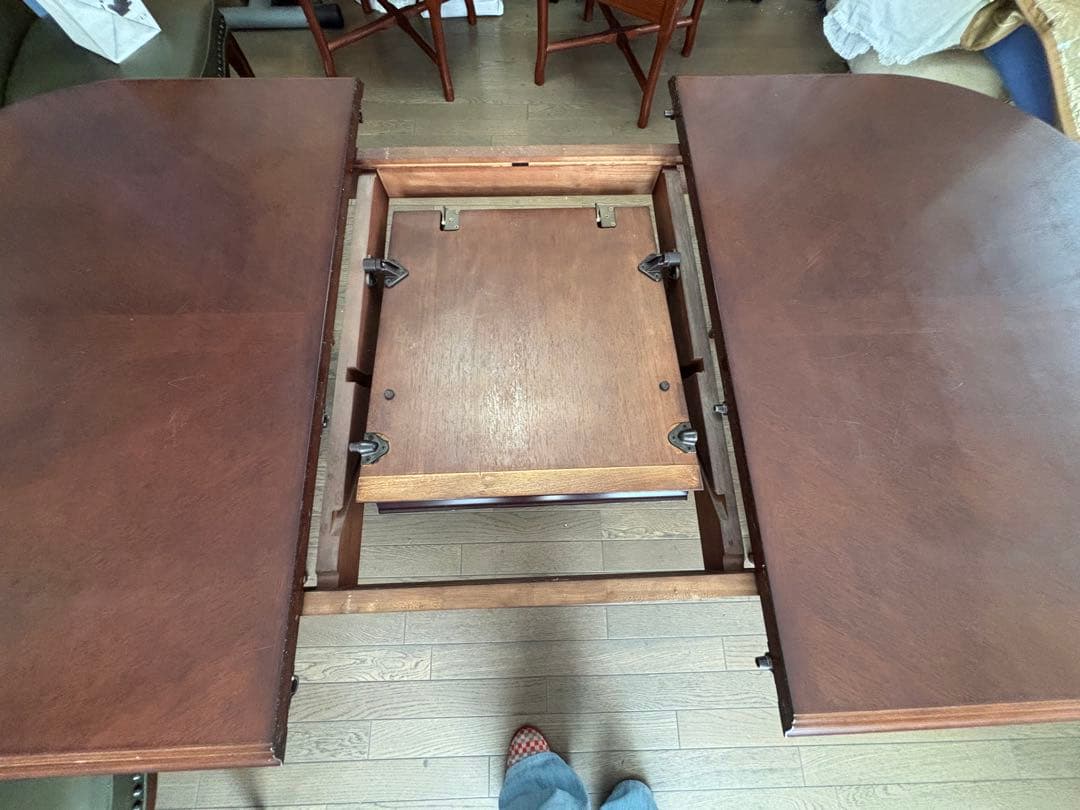 値下げセール　Marumi木工　アンティーク　ダイニングテーブルと椅子4脚セット