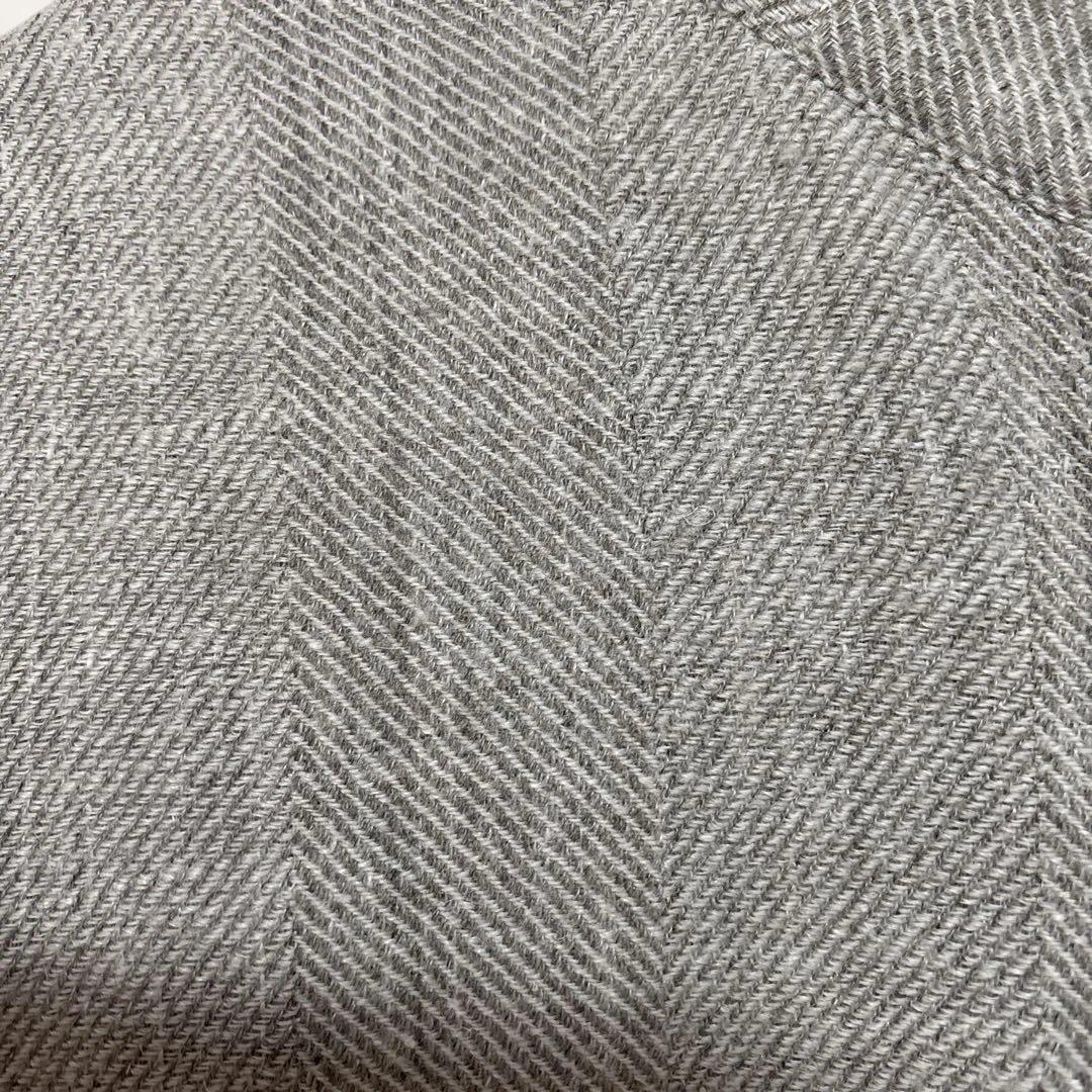 Linenva スタンドカラーコート グレー