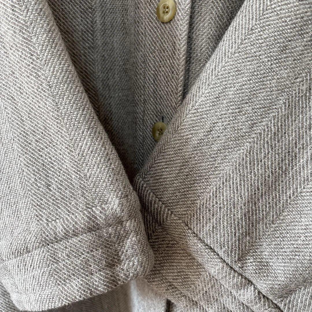 Linenva スタンドカラーコート グレー