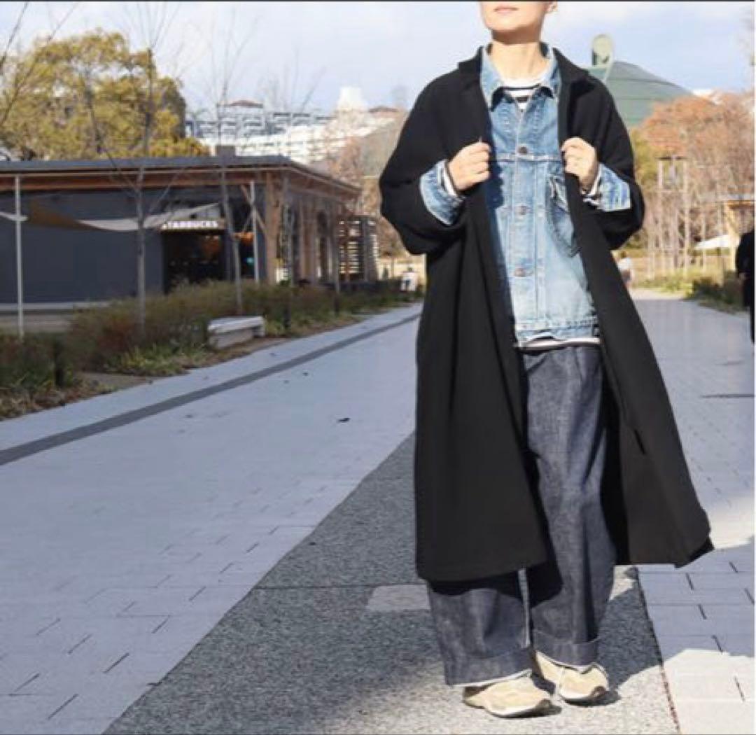 Linenva スタンドカラーコート グレー