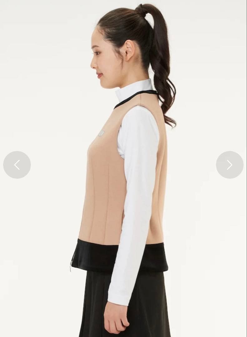 ランバンスポール 25周年モデル アウター ベスト ベージュ レディース ゴルフ