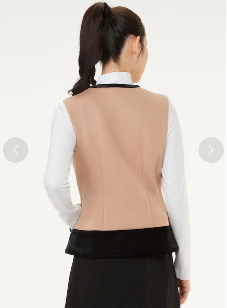 ランバンスポール 25周年モデル アウター ベスト ベージュ レディース ゴルフ