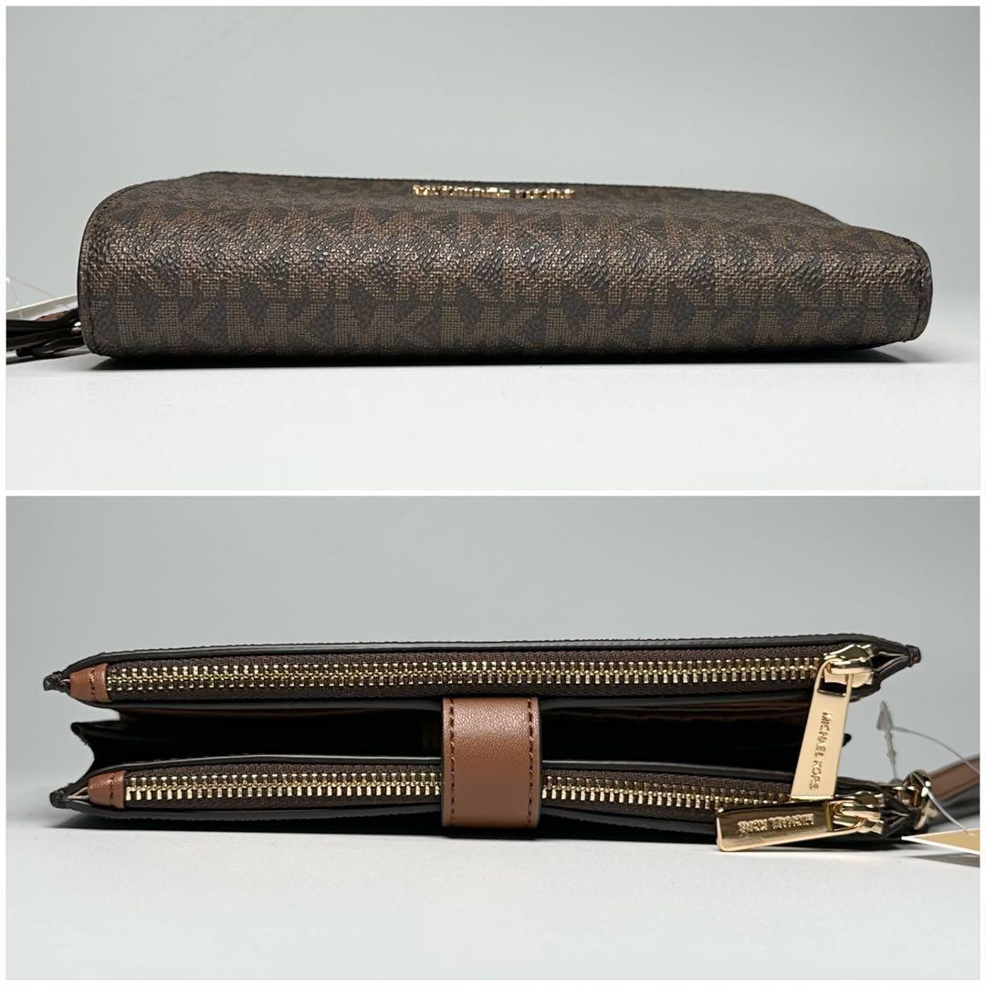 新品 正規品 マイケルコース 長財布 スマホ ポケット付 ブラウン MK