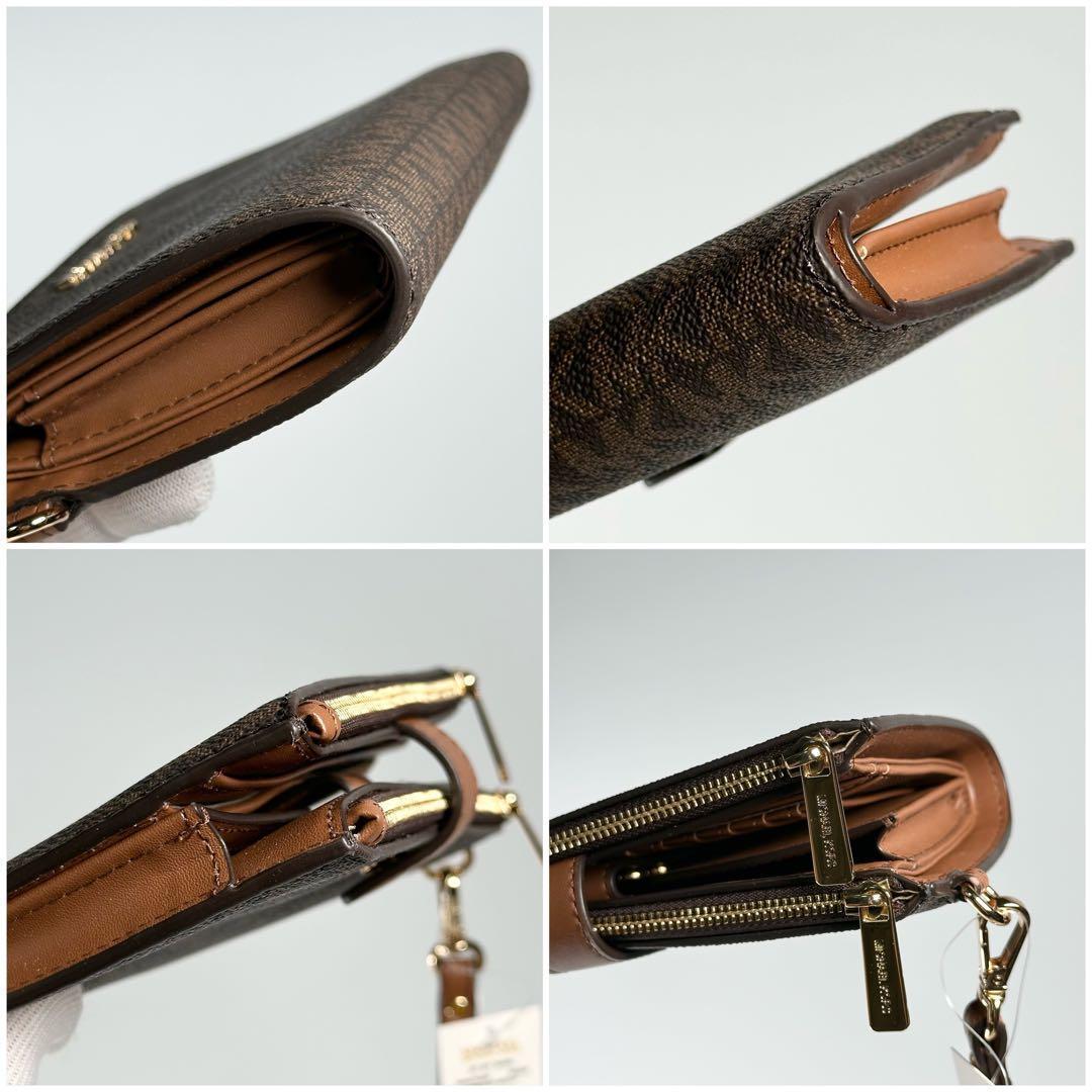新品 正規品 マイケルコース 長財布 スマホ ポケット付 ブラウン MK