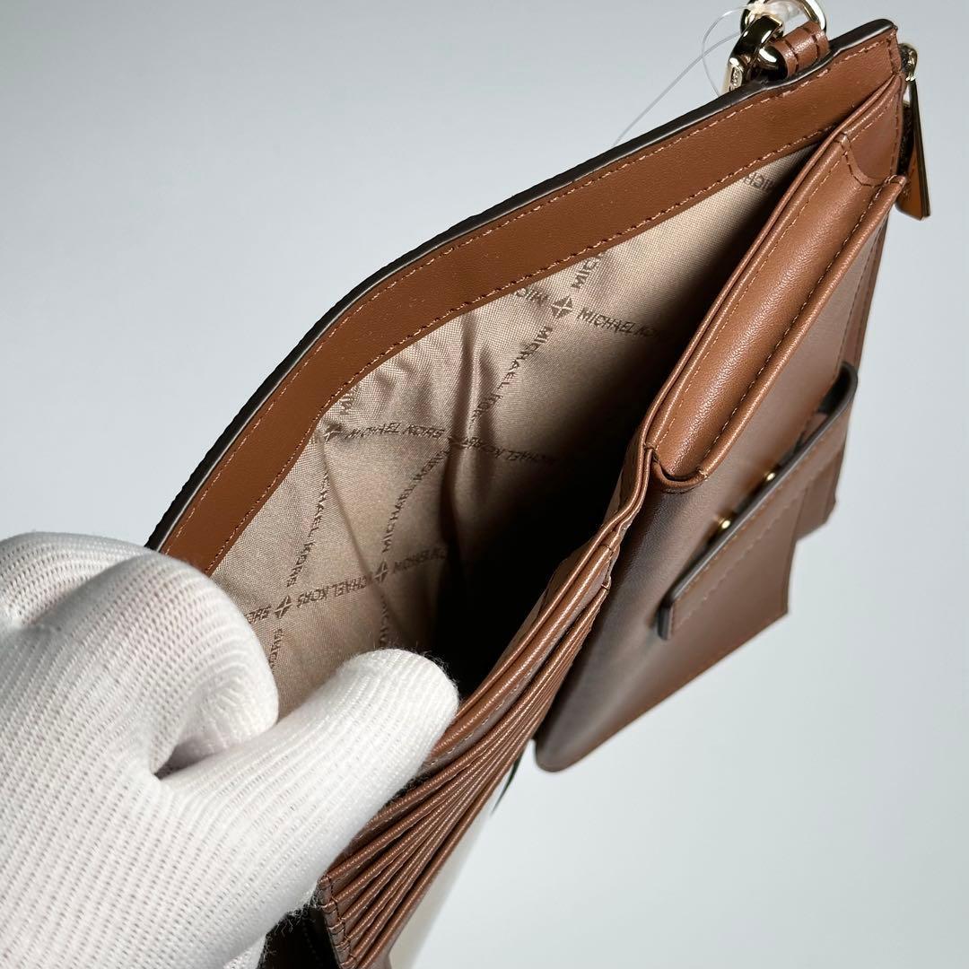 新品 正規品 マイケルコース 長財布 スマホ ポケット付 ブラウン MK