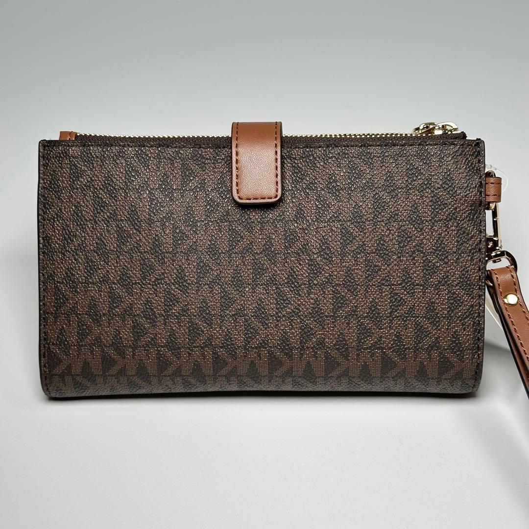 新品 正規品 マイケルコース 長財布 スマホ ポケット付 ブラウン MK