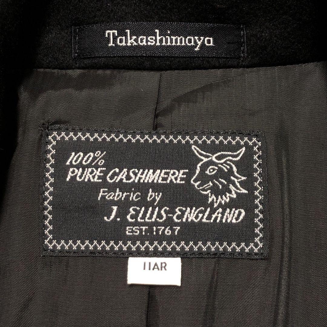 極美品 最高級カシミヤ100%✨高島屋 ステンカラーコート ロング 黒 11