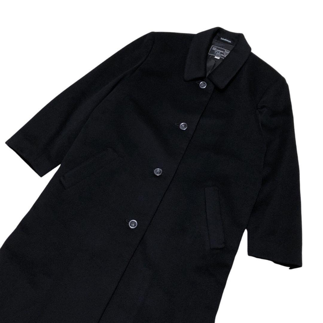 極美品 最高級カシミヤ100%✨高島屋 ステンカラーコート ロング 黒 11