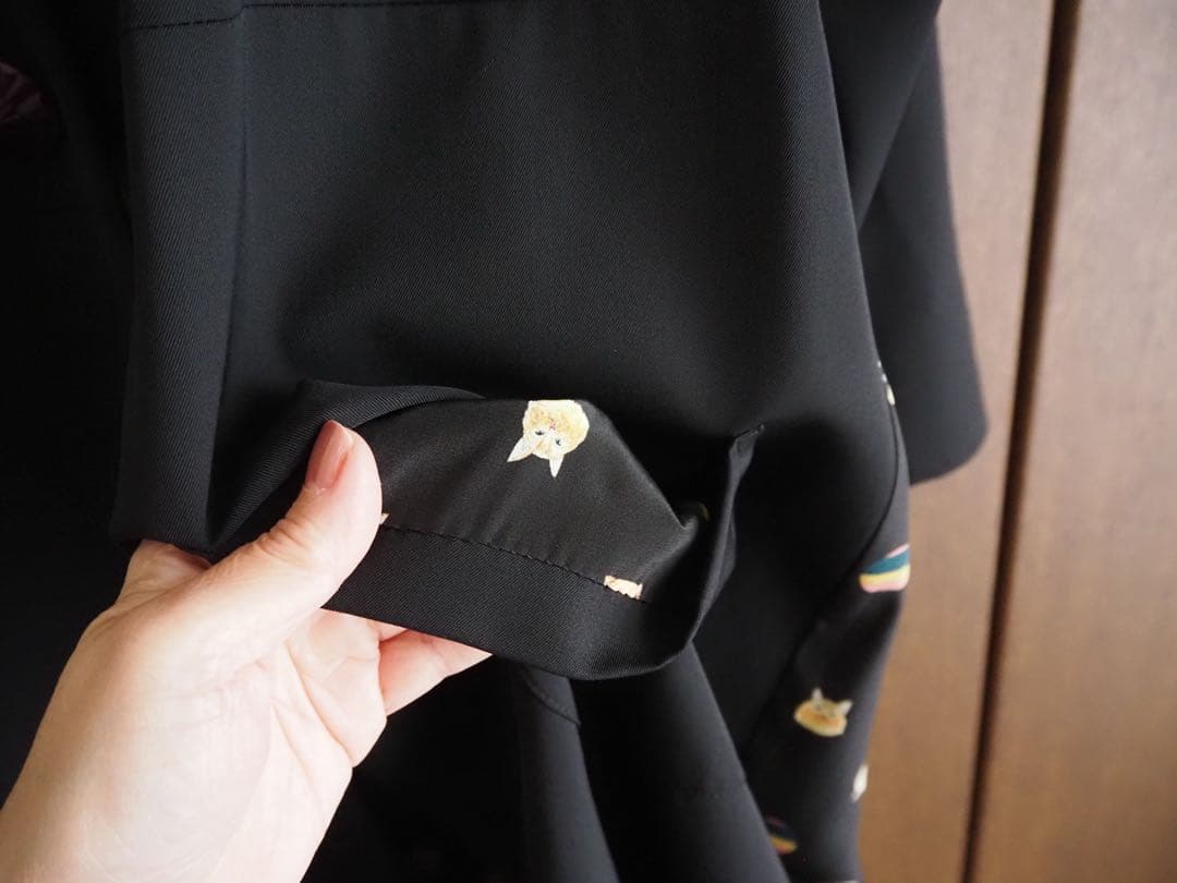 mannine ブラック ロングコート