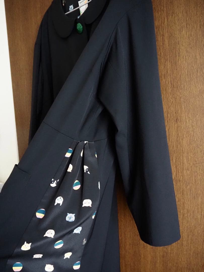 mannine ブラック ロングコート