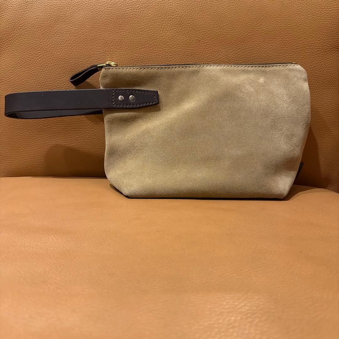 JOHN CHAPMAN / スエード ポーチ BEIGE/HAZELMUT
