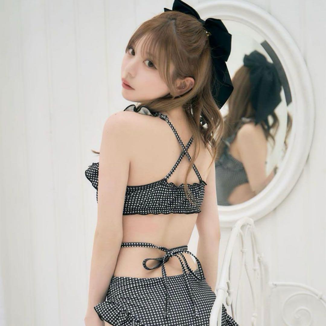 ミシェルマカロン　ギンガムクロスリボンスイムウェア