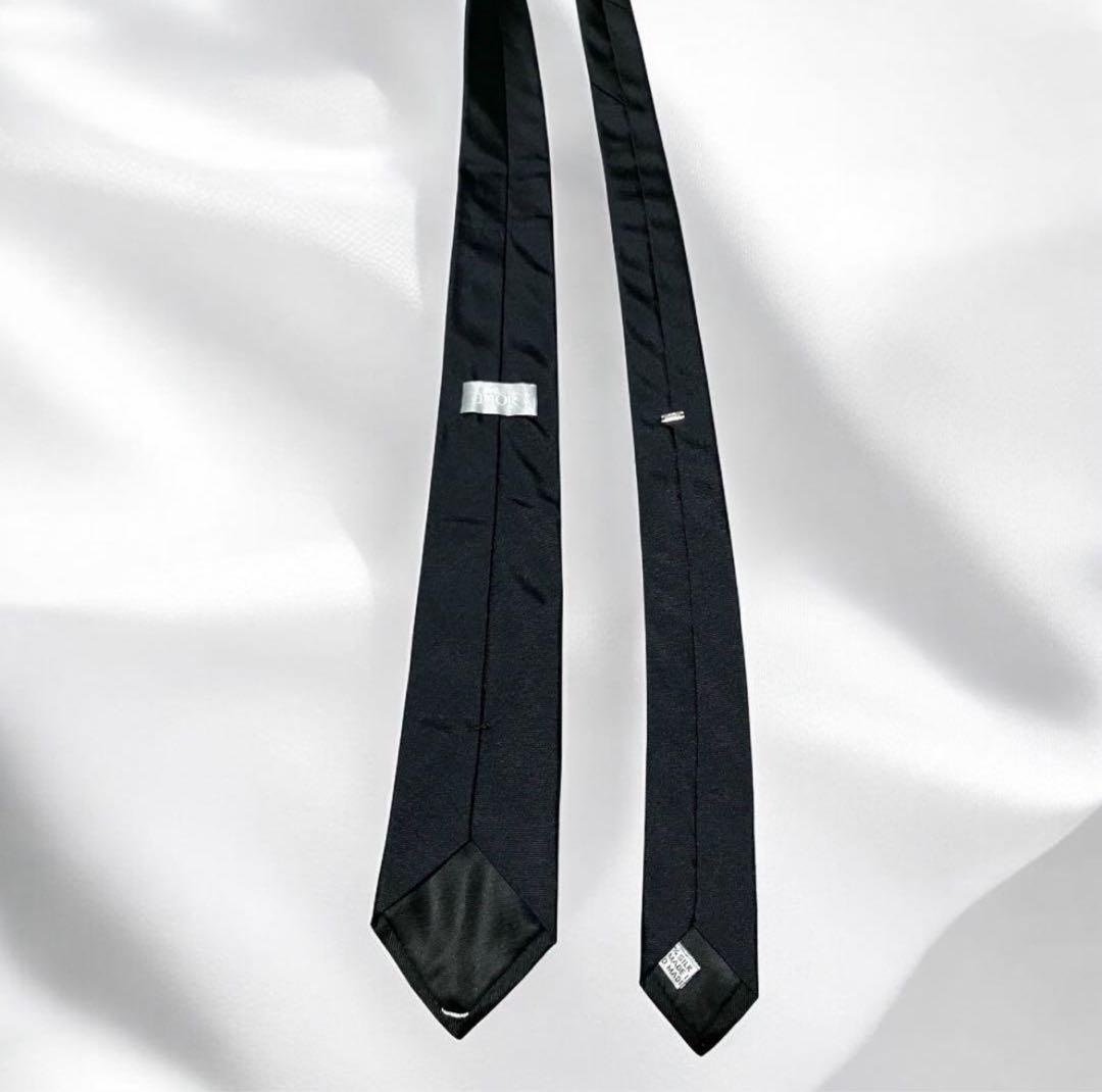 Dior ディオールオム　ネクタイ　黒　アトリエ　ATELIER ロゴ ソリッド