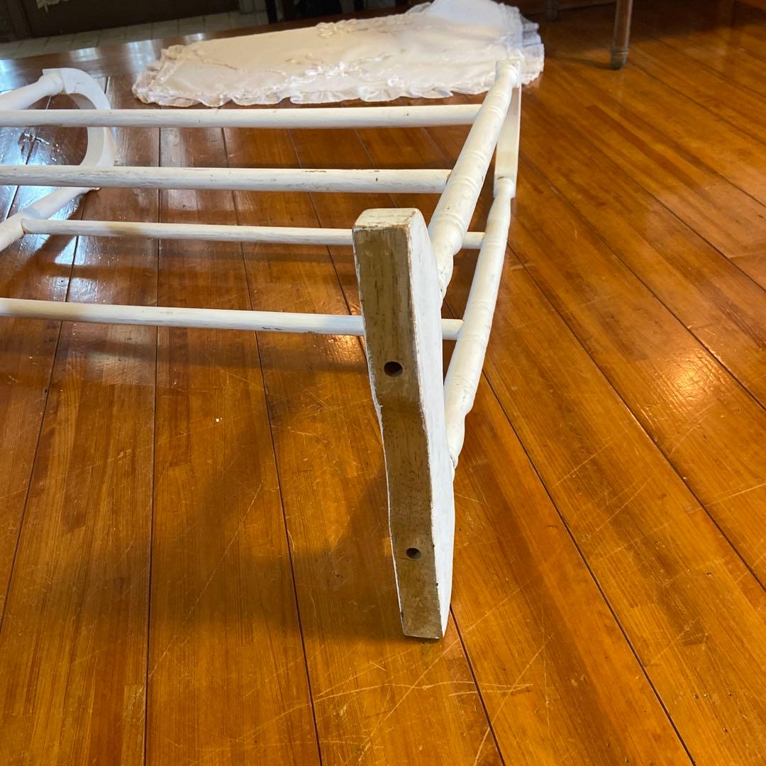 アンティーク キルトラック リネン掛け クロス ブランケット シャビーホワイト