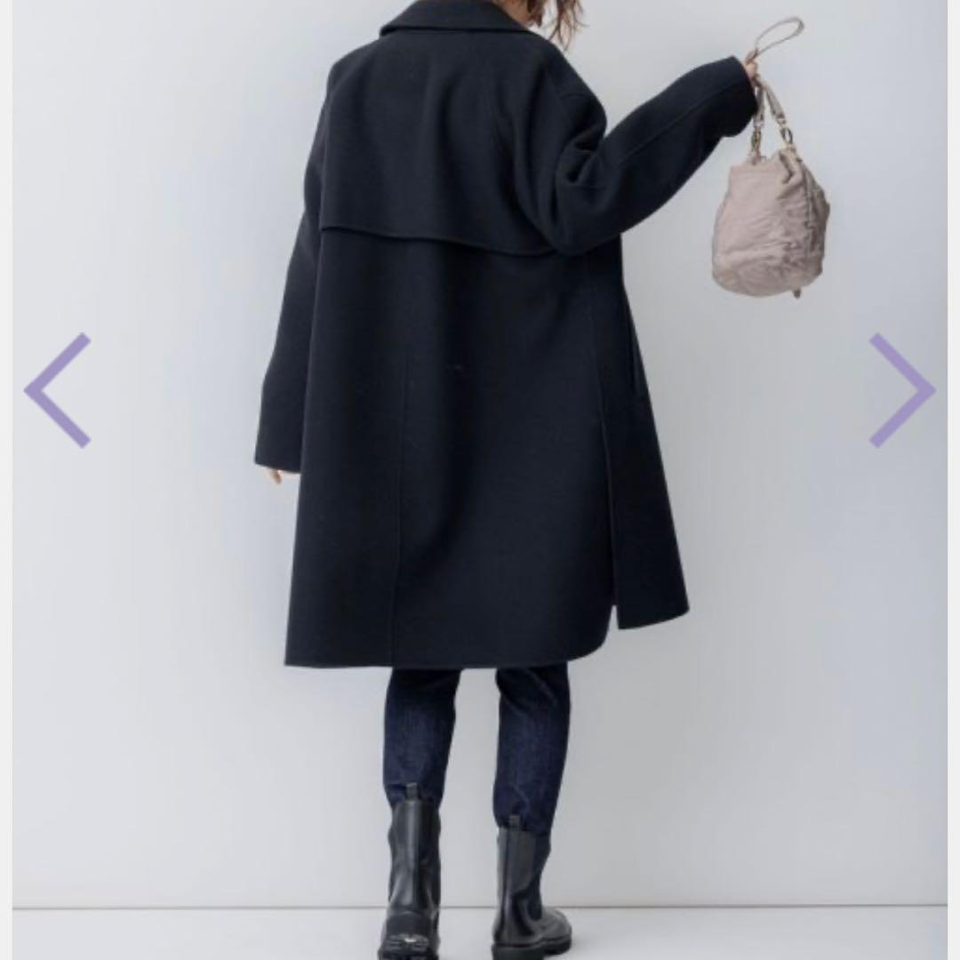 【大きいサイズ】23区　ウールリバーコート　滝沢眞規子さん着用　ブラック　44