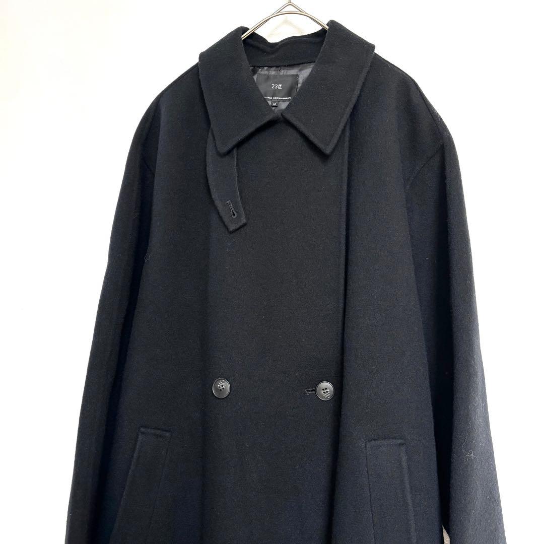 【大きいサイズ】23区　ウールリバーコート　滝沢眞規子さん着用　ブラック　44
