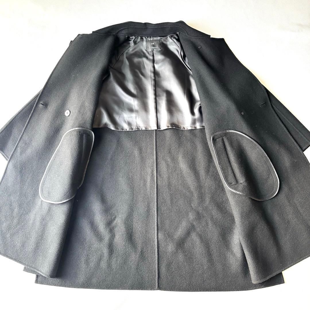 【大きいサイズ】23区　ウールリバーコート　滝沢眞規子さん着用　ブラック　44