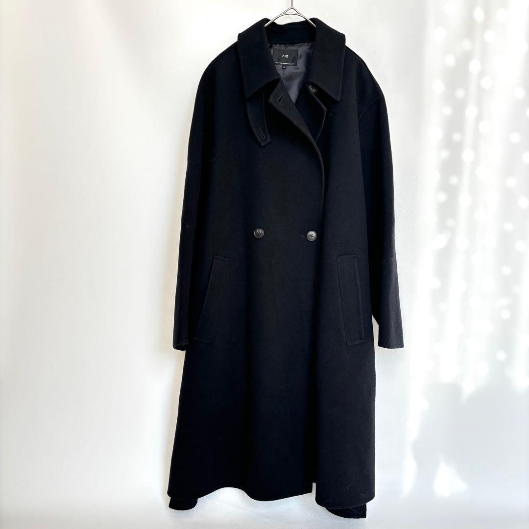 【大きいサイズ】23区　ウールリバーコート　滝沢眞規子さん着用　ブラック　44