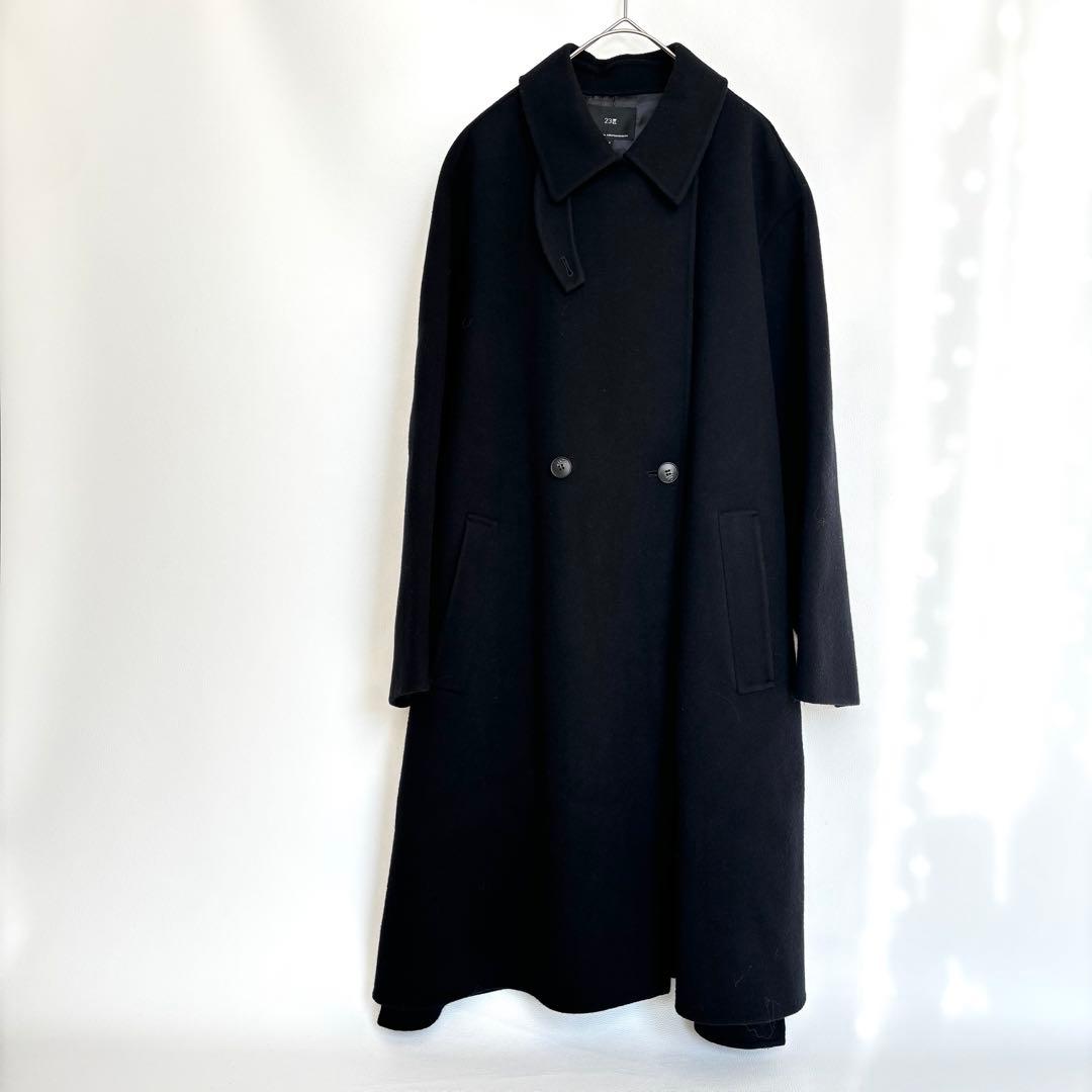 【大きいサイズ】23区　ウールリバーコート　滝沢眞規子さん着用　ブラック　44