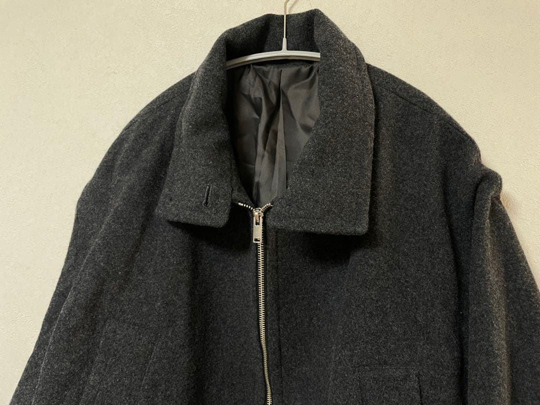 STUDIOUS スタンドカラーウールブルゾン　ダークグレー