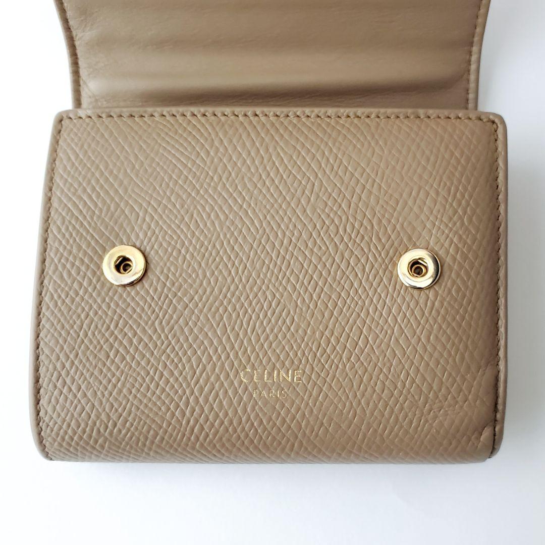 CELINE　3つ折り財布　スモールトリフォールドウォレット　モカベージュ