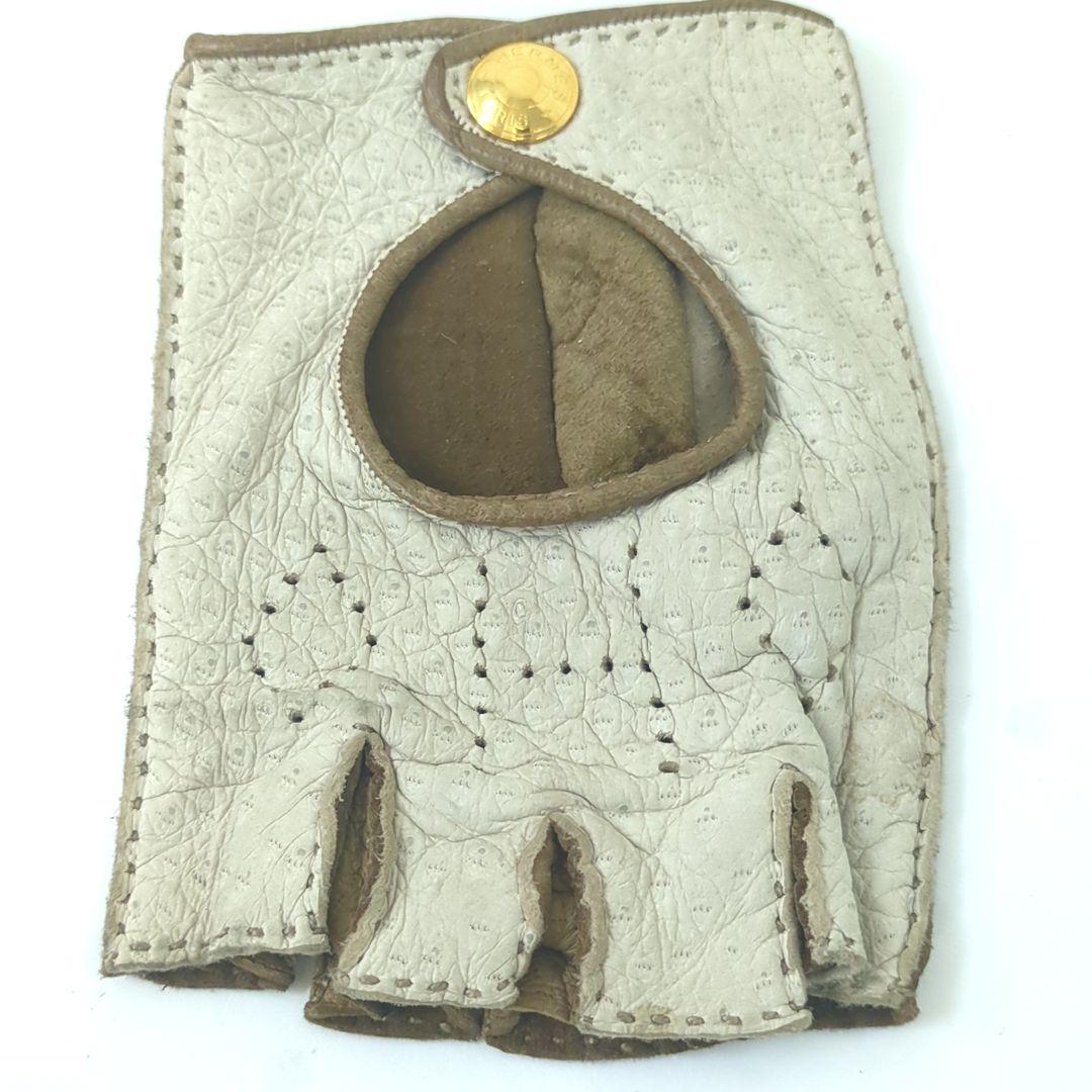 HERMES エルメス　ドライビング　グローブ　ブラウン　ベージュ　６ 1/2