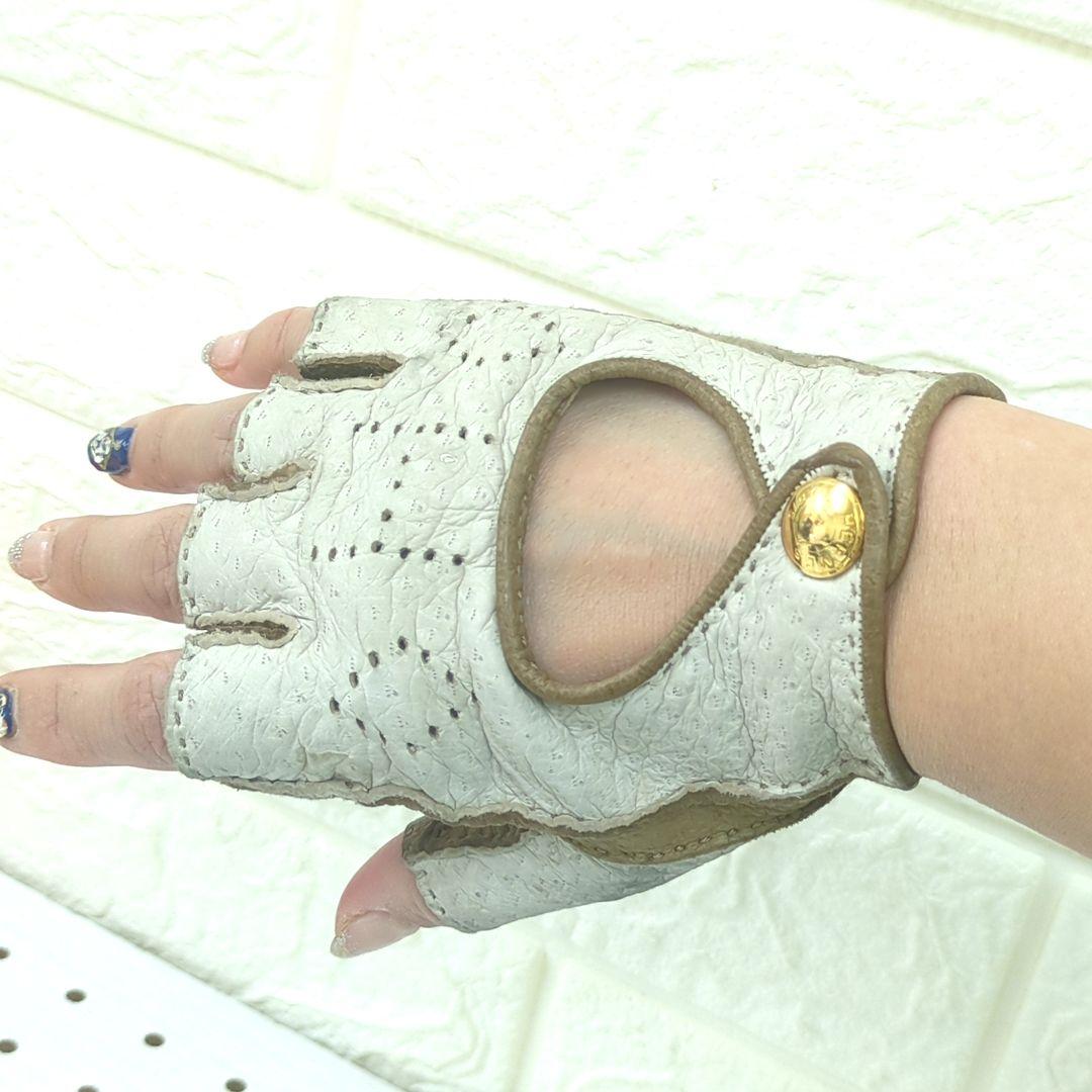 HERMES エルメス　ドライビング　グローブ　ブラウン　ベージュ　６ 1/2