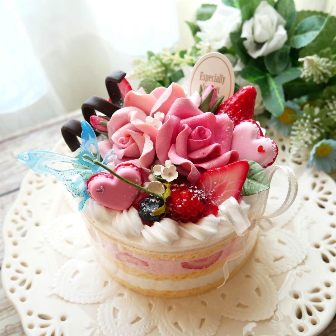 【＊さおり＊様】フェイクスイーツ◆ピンクローズ溢れる♡贅沢苺デコレーションケーキ
