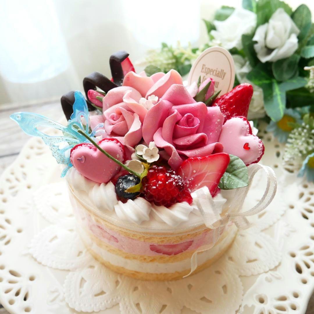 【＊さおり＊様】フェイクスイーツ◆ピンクローズ溢れる♡贅沢苺デコレーションケーキ