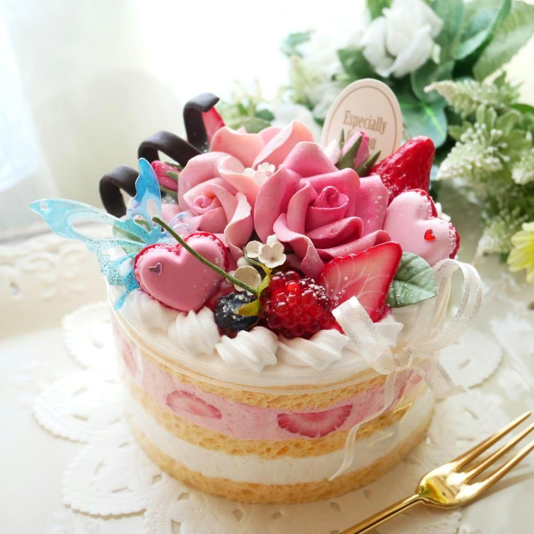 【＊さおり＊様】フェイクスイーツ◆ピンクローズ溢れる♡贅沢苺デコレーションケーキ