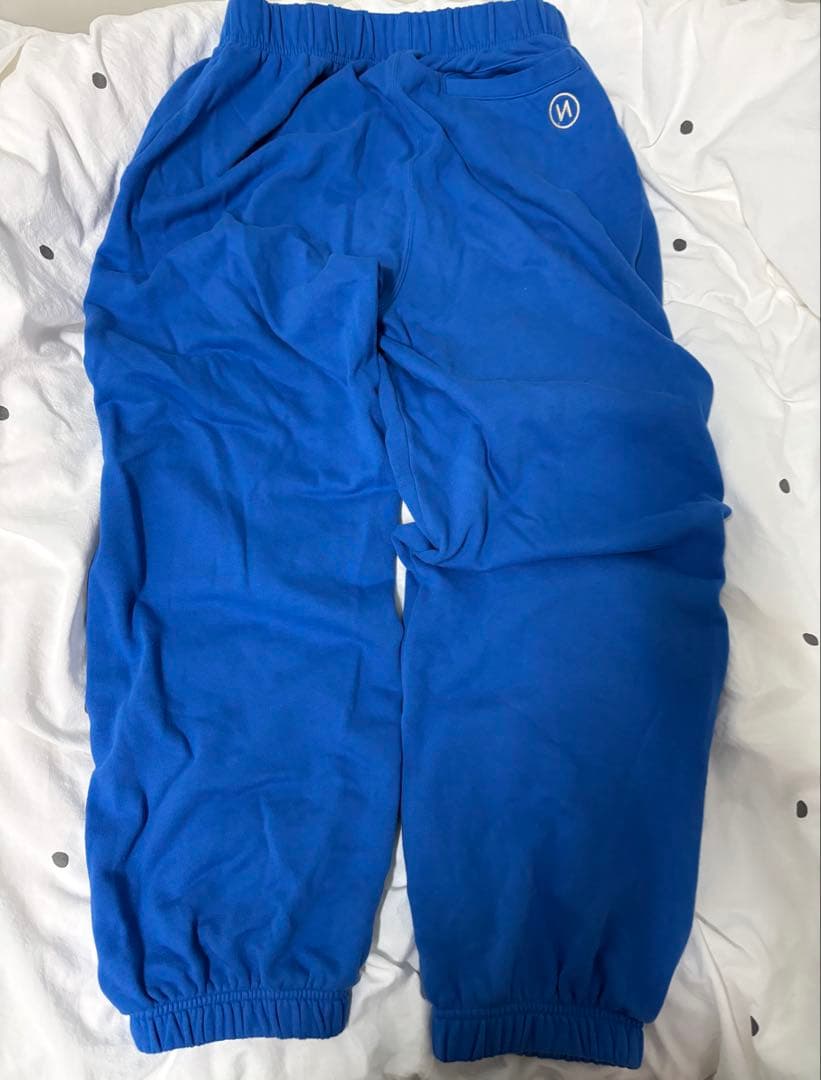 9090 セットアップ ブルー ロゴプリント