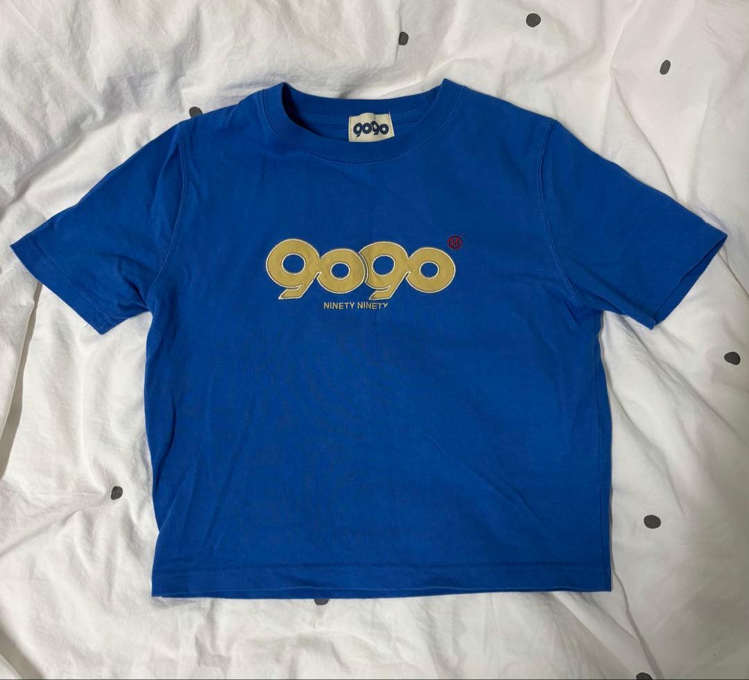 9090 セットアップ ブルー ロゴプリント