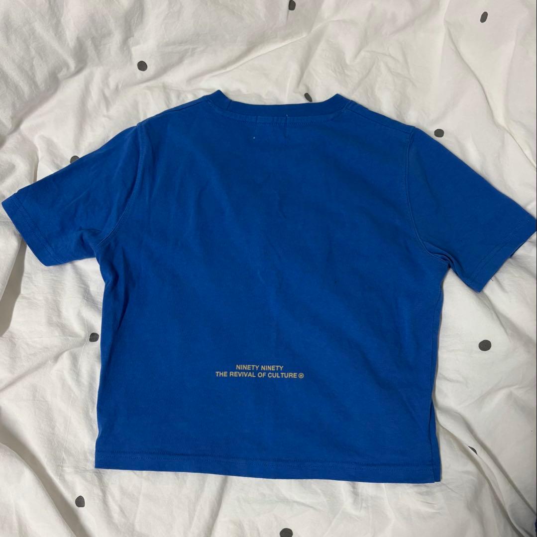 9090 セットアップ ブルー ロゴプリント
