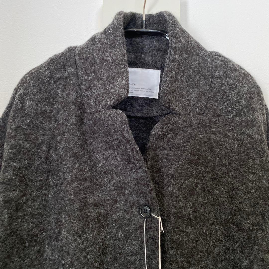 新品タグ付●lsta-ireクロワッサンの店/ロングコートチャコール