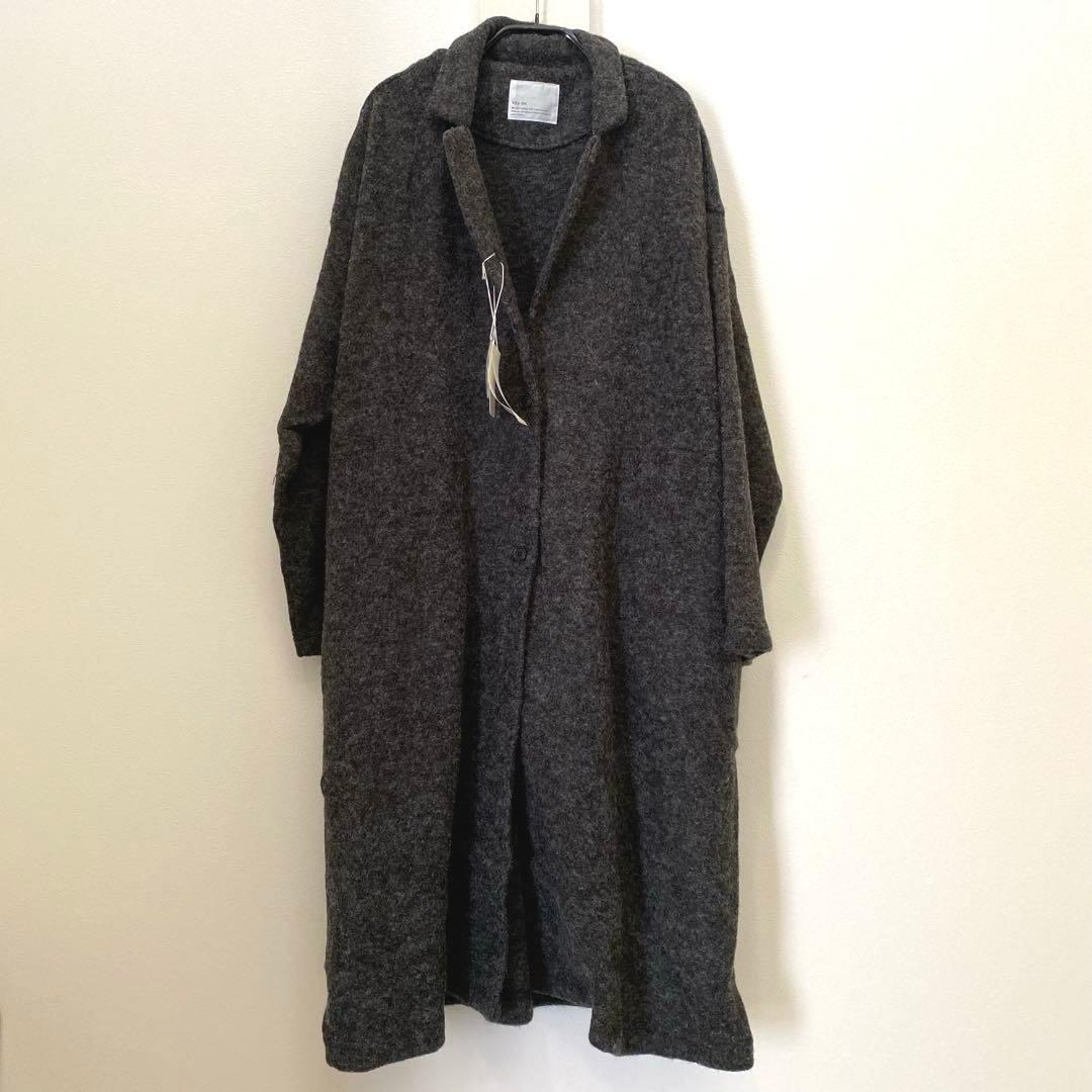 新品タグ付●lsta-ireクロワッサンの店/ロングコートチャコール