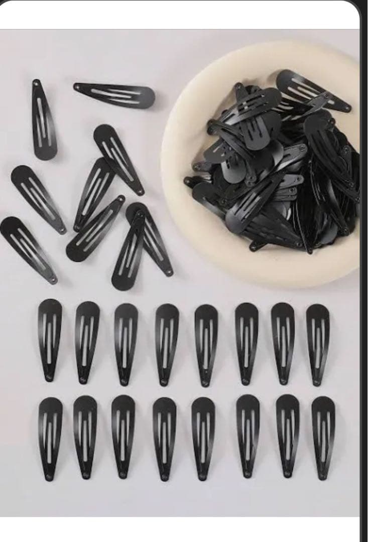 ブラックスリットデザインヘアピン多量セット